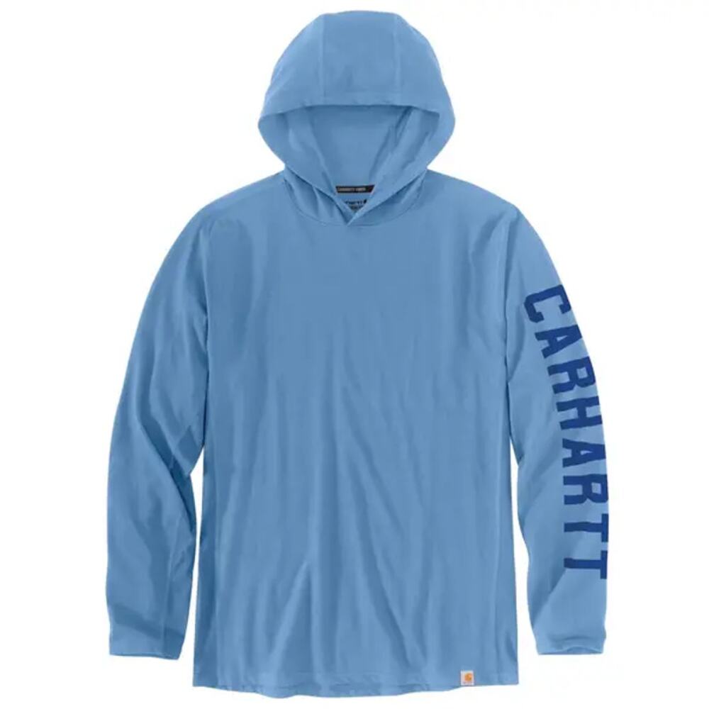 NWT Carhartt Men's Force Relaxed Logo Hoodie in Workwear Blue size 2XL